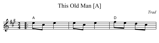 This Old Man [A] - staff notation