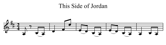 This Side of Jordan - staff notation