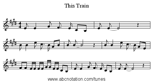 This Train - staff notation