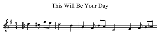This Will Be Your Day - staff notation