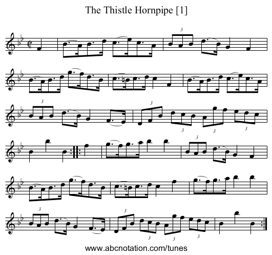 Thistle Hornpipe [1], The - staff notation