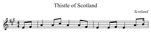 Thistle of Scotland - staff notation