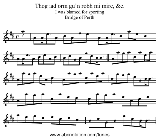 Thog iad orm gu’n robh mi mire, &c. - staff notation