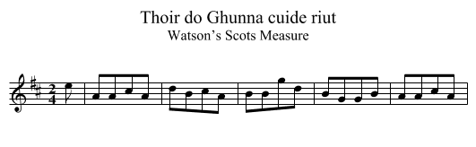 Thoir do Ghunna cuide riut - staff notation
