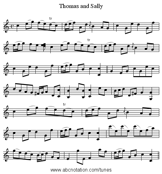 Thomas and Sally - staff notation