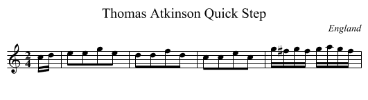 Thomas Atkinson Quick Step - staff notation