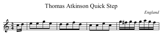 Thomas Atkinson Quick Step - staff notation