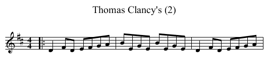 Thomas Clancy's (2) - staff notation