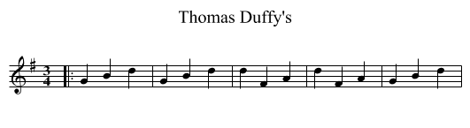 Thomas Duffy's - staff notation
