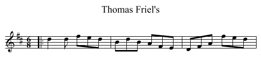 Thomas Friel's - staff notation