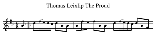 Thomas Leixlip The Proud - staff notation