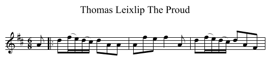 Thomas Leixlip The Proud - staff notation