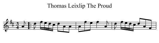 Thomas Leixlip The Proud - staff notation