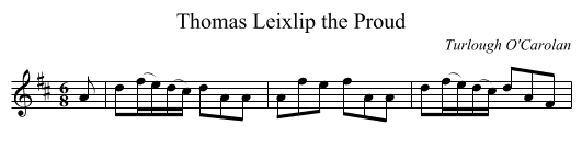 Thomas Leixlip the Proud - staff notation