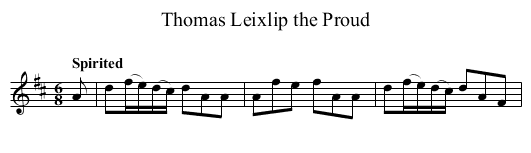 Thomas Leixlip the Proud - staff notation