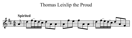 Thomas Leixlip the Proud - staff notation