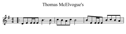 Thomas McElvogue's - staff notation