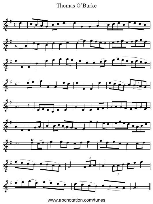 Thomas O’Burke - staff notation