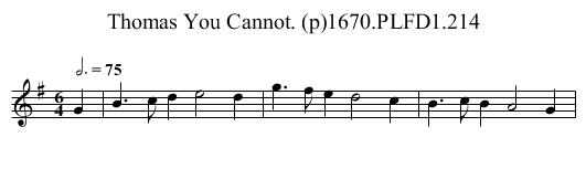 Thomas You Cannot. (p)1670.PLFD1.214 - staff notation