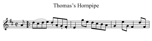 Thomas’s Hornpipe - staff notation