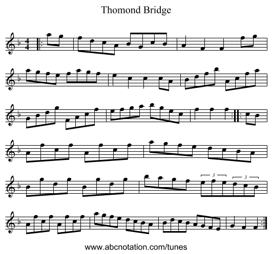 Thomond Bridge - staff notation