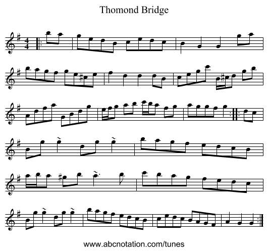 Thomond Bridge - staff notation