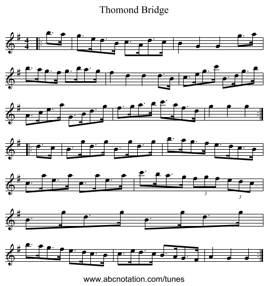 Thomond Bridge - staff notation