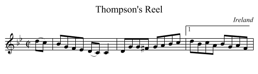 Thompson's Reel - staff notation