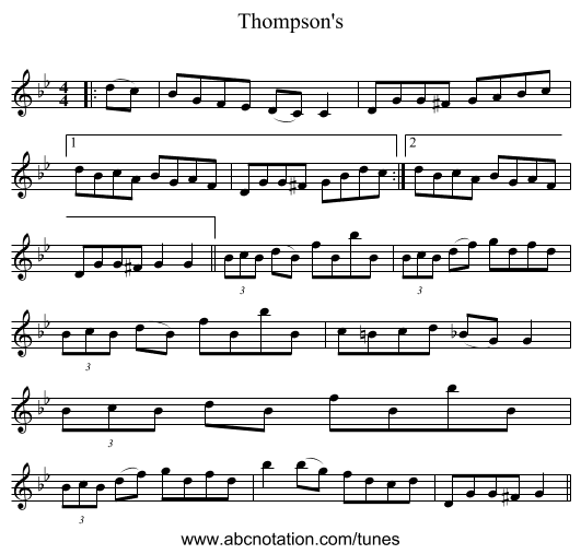 Thompson's - staff notation