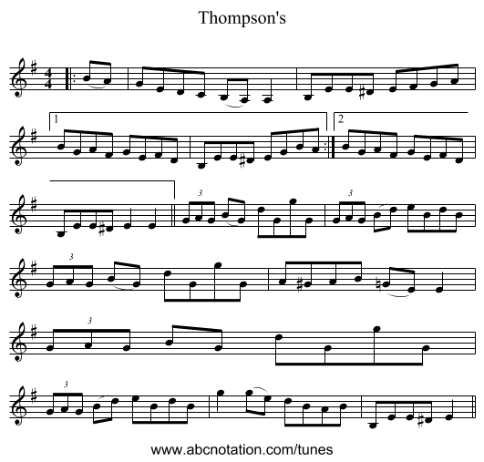 Thompson's - staff notation