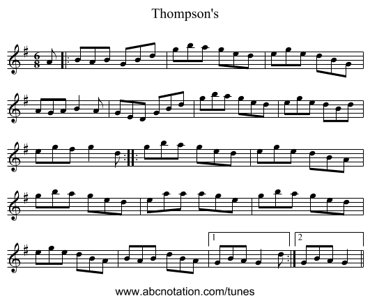 Thompson's - staff notation