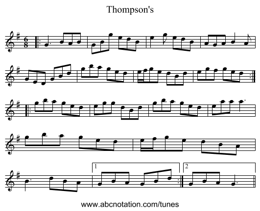 Thompson's - staff notation