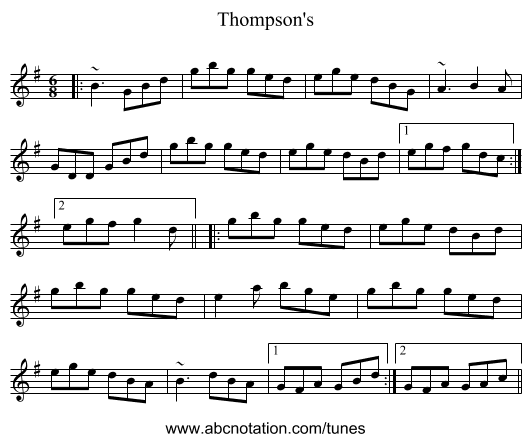 Thompson's - staff notation