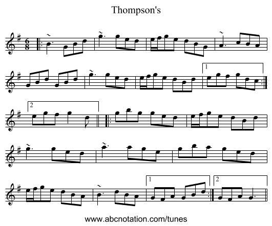 Thompson's - staff notation