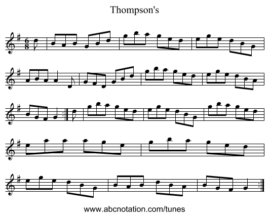 Thompson's - staff notation