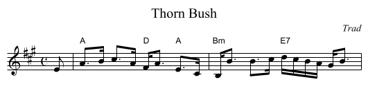 Thorn Bush - staff notation