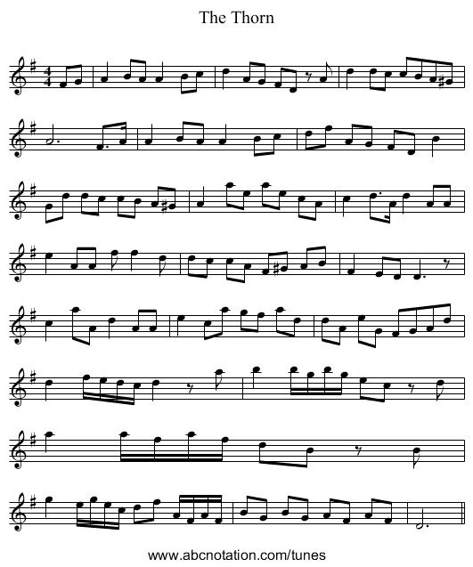 Thorn, The - staff notation