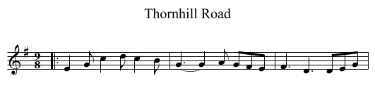 Thornhill Road - staff notation