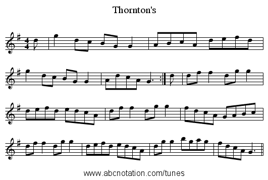 Thornton's - staff notation