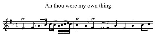 thou were my own thing, An  - staff notation