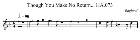 Though You Make No Return... HA.073 - staff notation