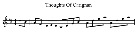 Thoughts Of Carignan - staff notation