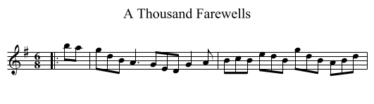 Thousand Farewells, A  - staff notation