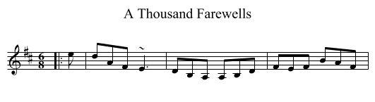 Thousand Farewells, A  - staff notation