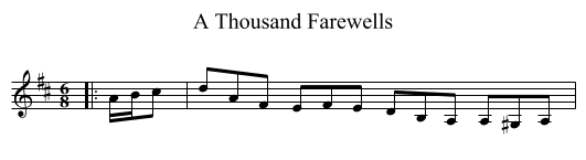 Thousand Farewells, A  - staff notation