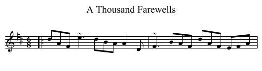 Thousand Farewells, A  - staff notation