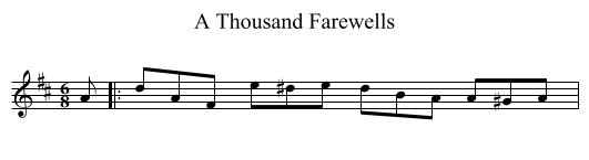 Thousand Farewells, A  - staff notation