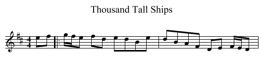 Thousand Tall Ships - staff notation