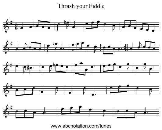 Thrash your Fiddle - staff notation