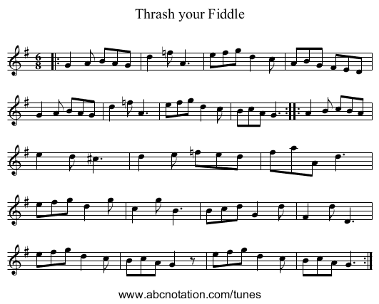 Thrash your Fiddle - staff notation